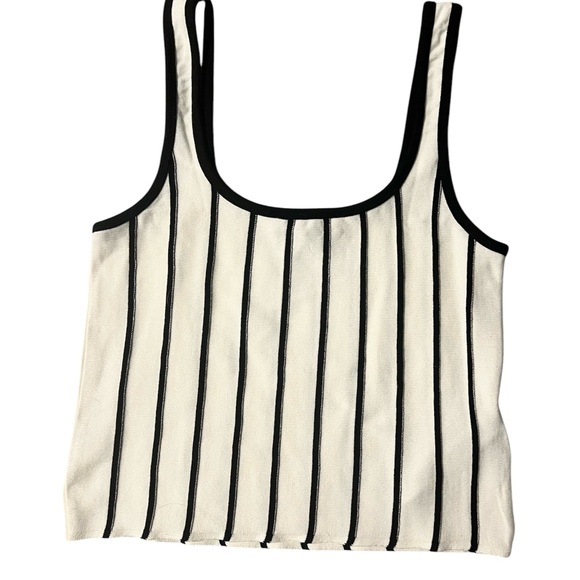 MANGO Striped Black and White Tank Top - Picture 3 of 5